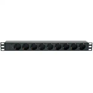 Фільтр мережевий 220В, 9 розеток, 19", 1U, 10А, чорний, Kingda (KD-GER(16)N1009WKPB19A-C1) UA