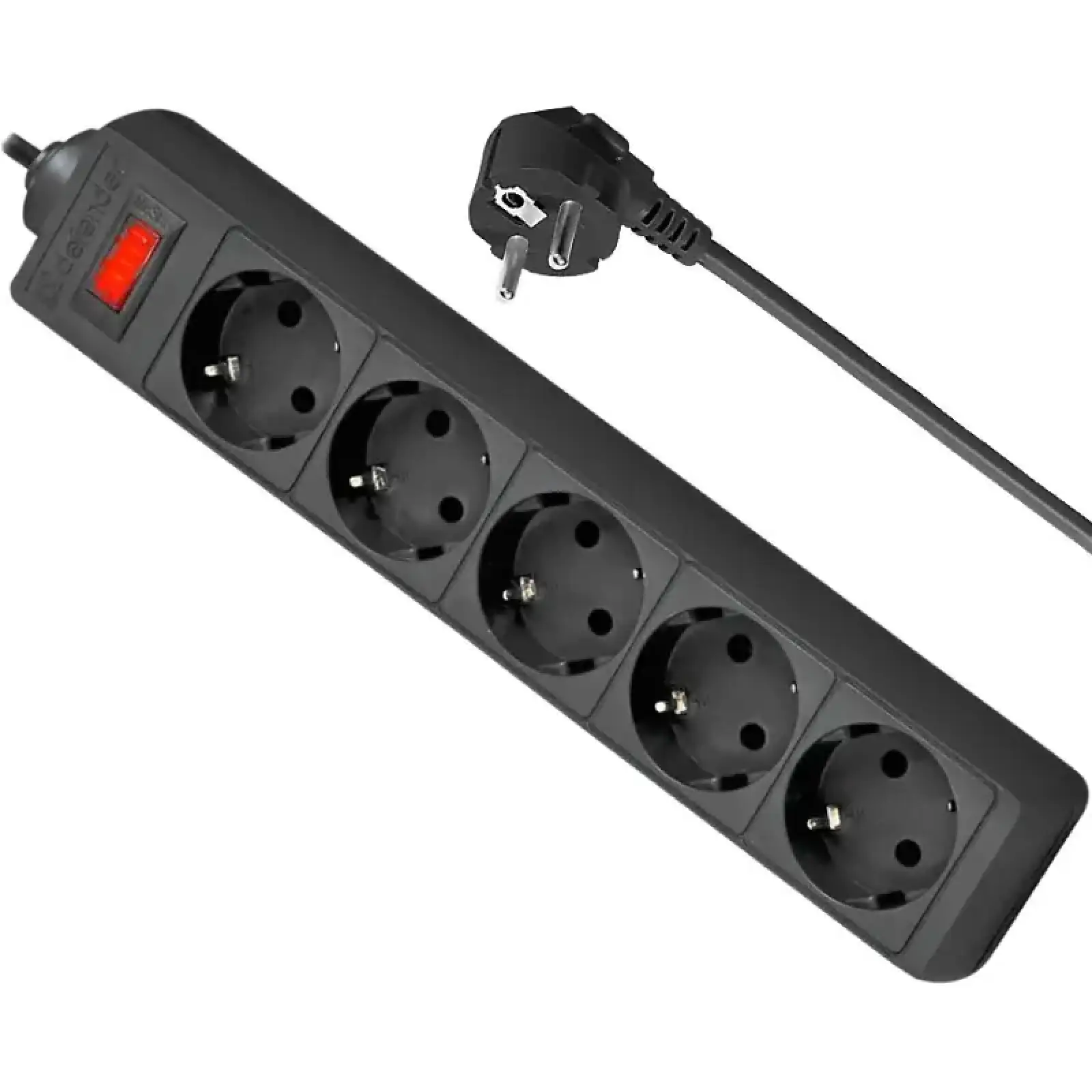 Сетевой фильтр 3.0м Defender ES3, 5 розеток, вимикач, чорний (994850) UA