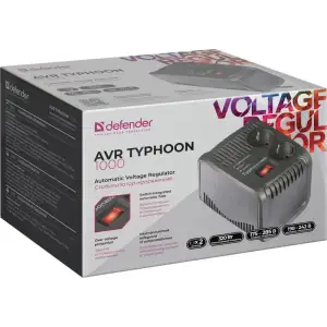 Стабілізатор напруги Defender AVR Typhoon 1000 320 Вт, 2 розетки (99033) UA