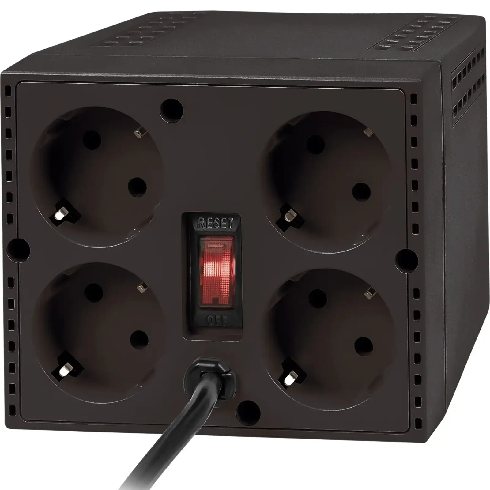 Стабілізатор напруги Defender AVR Premium 1500 600 Вт, 4 розетки, чорний (99060) UA