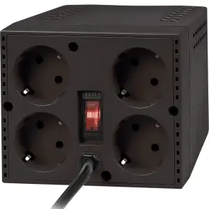 Стабілізатор напруги Defender AVR Premium 1500 600 Вт, 4 розетки, чорний (99060) UA