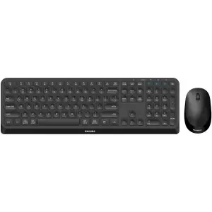 Комплект бездротовий Philips 6407 (клавіатура + мишка) UA, 2,4 ГГц/Bluetooth чорний (SPT6407B/00) UA