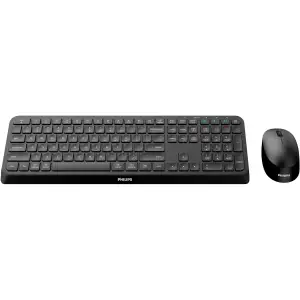 Комплект бездротовий Philips 6407 (клавіатура + мишка) UA, 2,4 ГГц/Bluetooth чорний (SPT6407B/00) UA