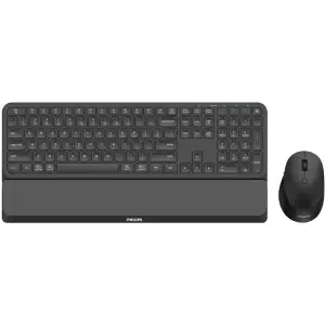 Комплект бездротовий Philips 6000 (клавіатура + мишка) Slim UA, 2,4 ГГц/Bluetooth чорний (SPT6607B/00) UA