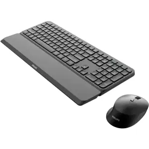 Комплект бездротовий Philips 6000 (клавіатура + мишка) Slim UA, 2,4 ГГц/Bluetooth чорний (SPT6607B/00) UA