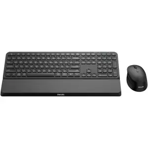 Комплект бездротовий Philips 6000 (клавіатура + мишка) Slim UA, 2,4 ГГц/Bluetooth чорний (SPT6607B/00) UA