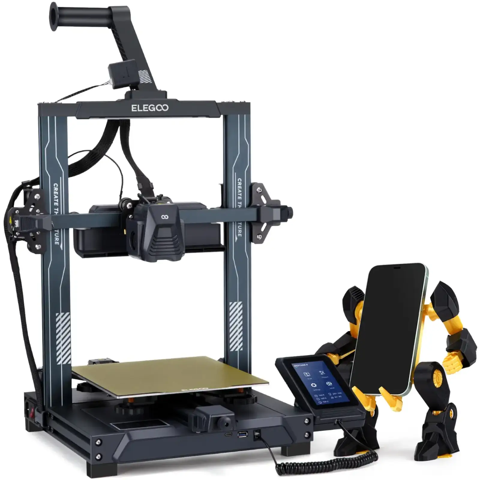 Принтер 3D ELEGOO Neptune 4 (FDM 1.75 mm 0.4 mm 225x225x265 mm WLAN USB сірий) (50.201.012300) UA