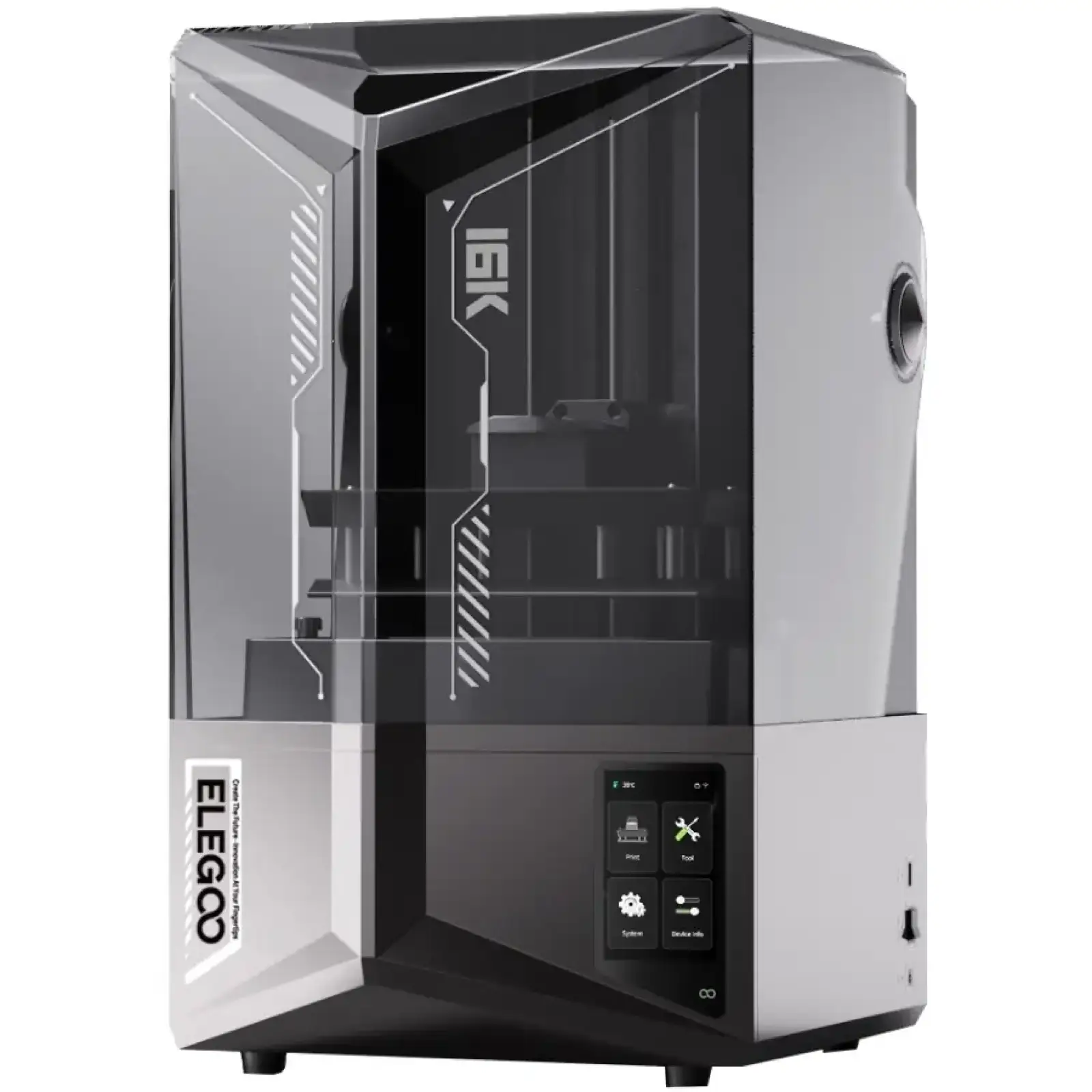 Принтер 3D ELEGOO Saturn 4 Ultra 16K(LCD ±0.1 mm Chitubox MSLA 211.68x118.37x220 mm WiFi USB сірий) (50.101.038300) UA