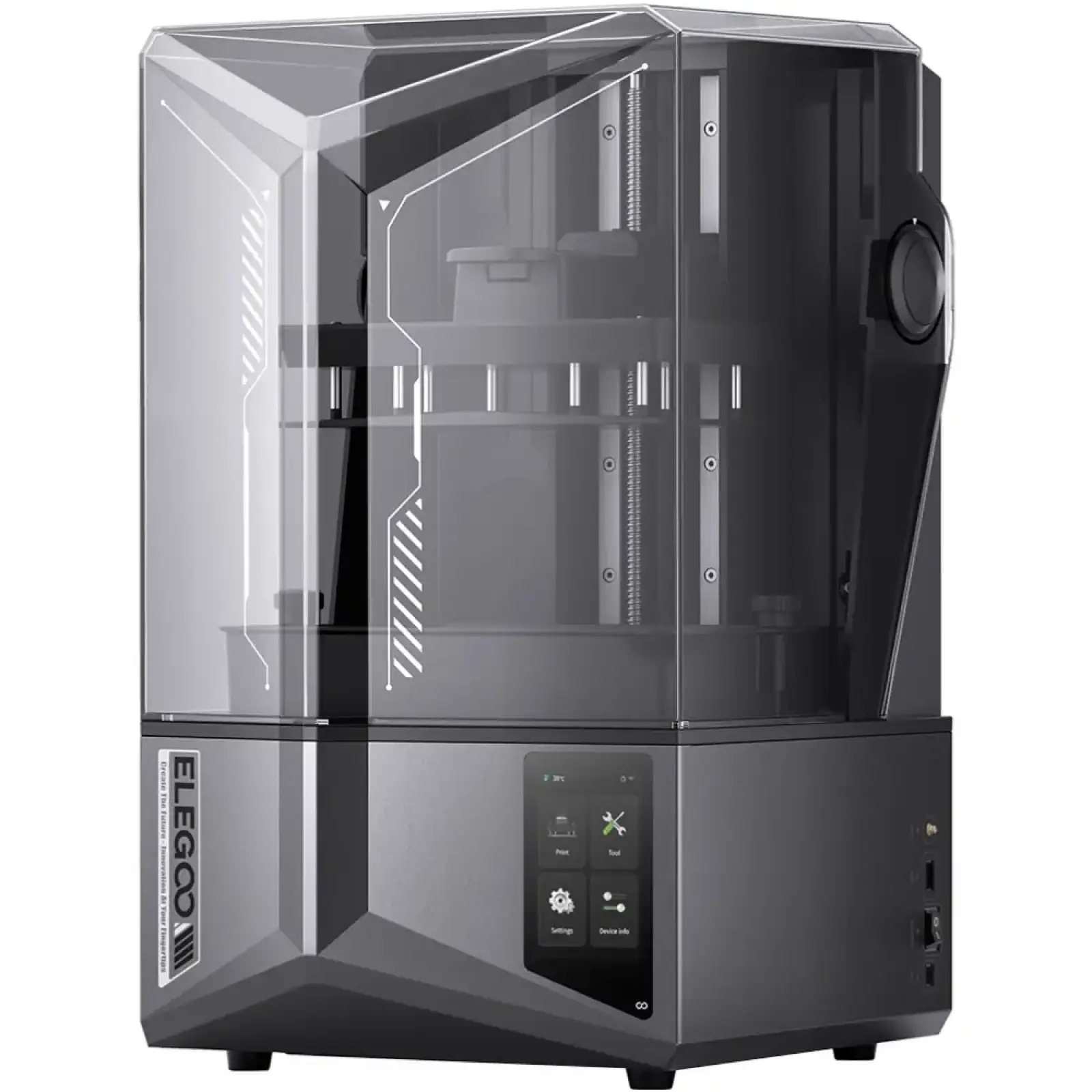 Принтер 3D ELEGOO Saturn 4 Ultra 12K(LCD ±0.1 mm Chitubox MSLA 218.88x122.88x220 mm WiFi USB сірий) (50.101.036300) UA