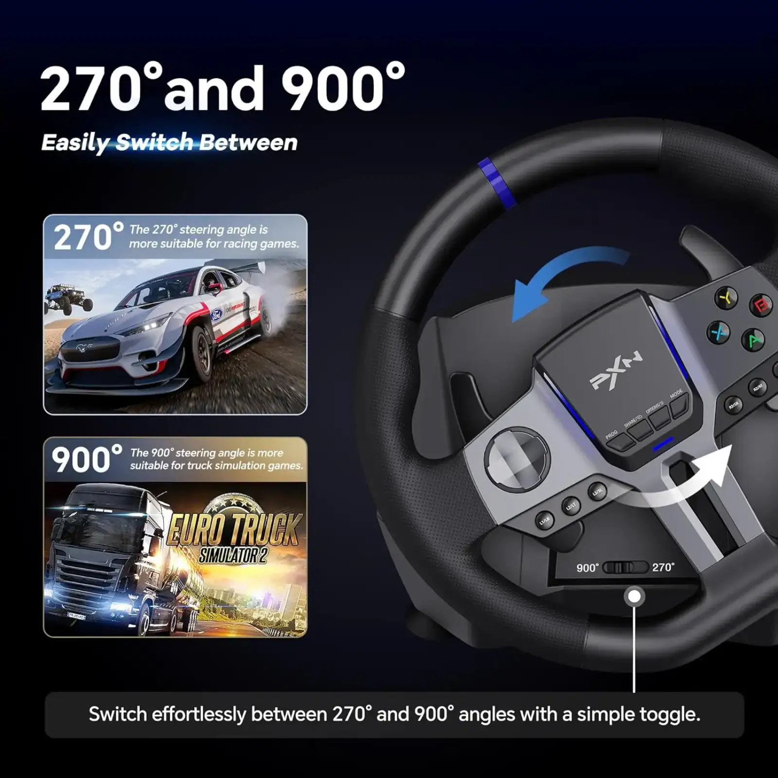 Кермо і педалі, коробка передач PXN V9 GEN2 Bundle for PS4/XBOX/Xbox Series X|S/PC (PXN-V9GEN2) UA