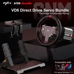 Кермо і педалі PXN VD6 Bundle for PC, 19кн., подв. педалі,кермо WAS 280мм (PXN-VD6 Bundle EU) UA