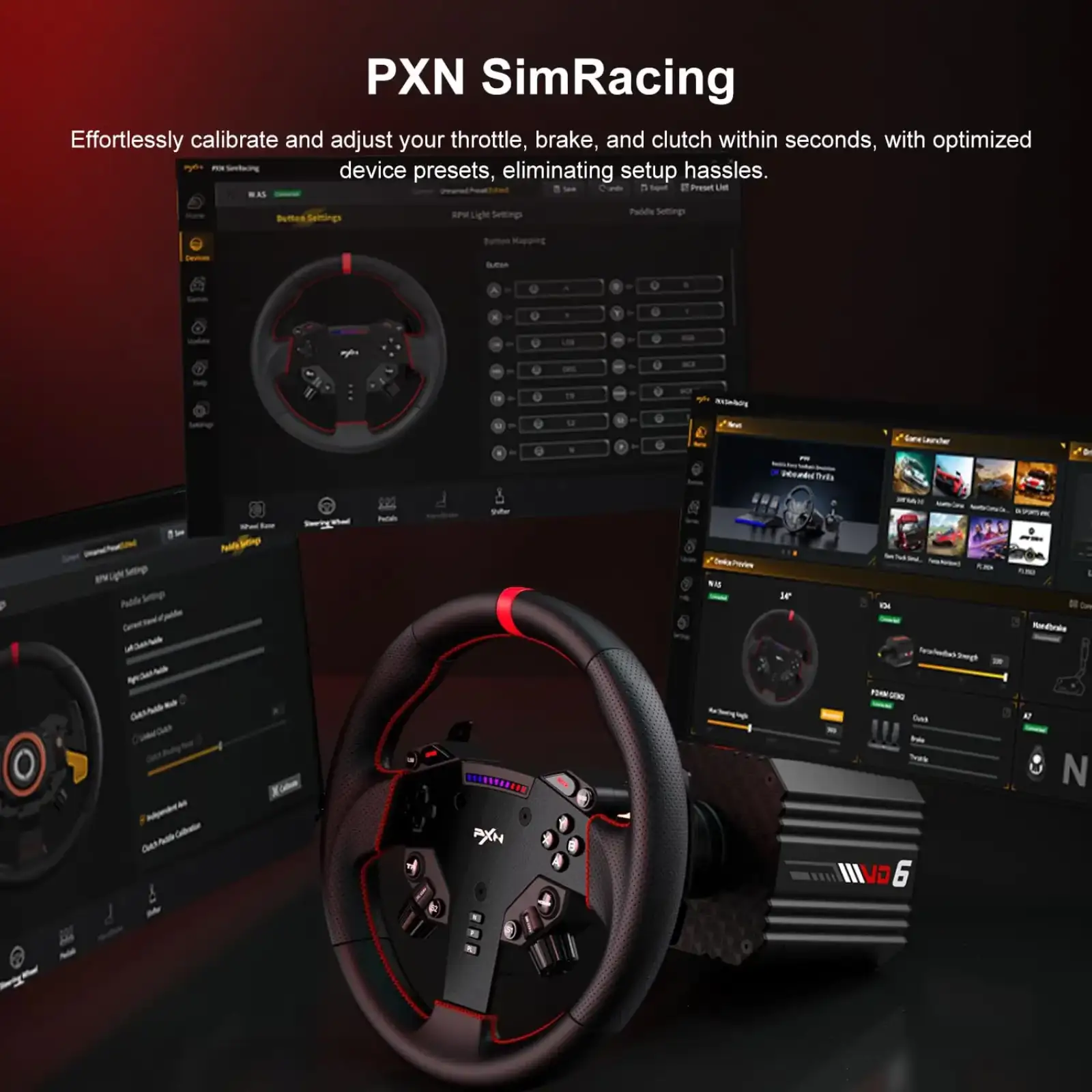 Кермо і педалі PXN VD6 Bundle for PC, 19кн., подв. педалі,кермо WAS 280мм (PXN-VD6 Bundle EU) UA