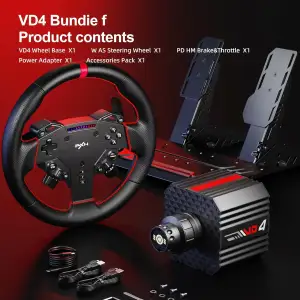 Кермо і педалі PXN VD4 Bundle for PC, 12кн., подв. педалі, кермо WAS 280мм (PXN-VD4 Bundle EU) UA