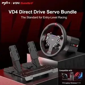 Кермо і педалі PXN VD4 Bundle for PC, 12кн., подв. педалі, кермо WAS 280мм (PXN-VD4 Bundle EU) UA