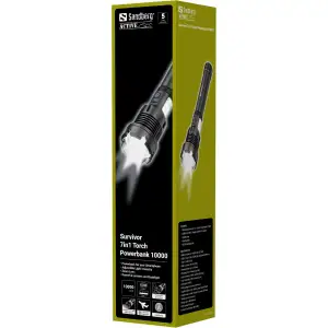Ліхтарик-повербанк Sandberg Survivor 7 in 1 Torch Powerbank 10000 mAh XHP70 LED USB-C 5W (421-09) UA