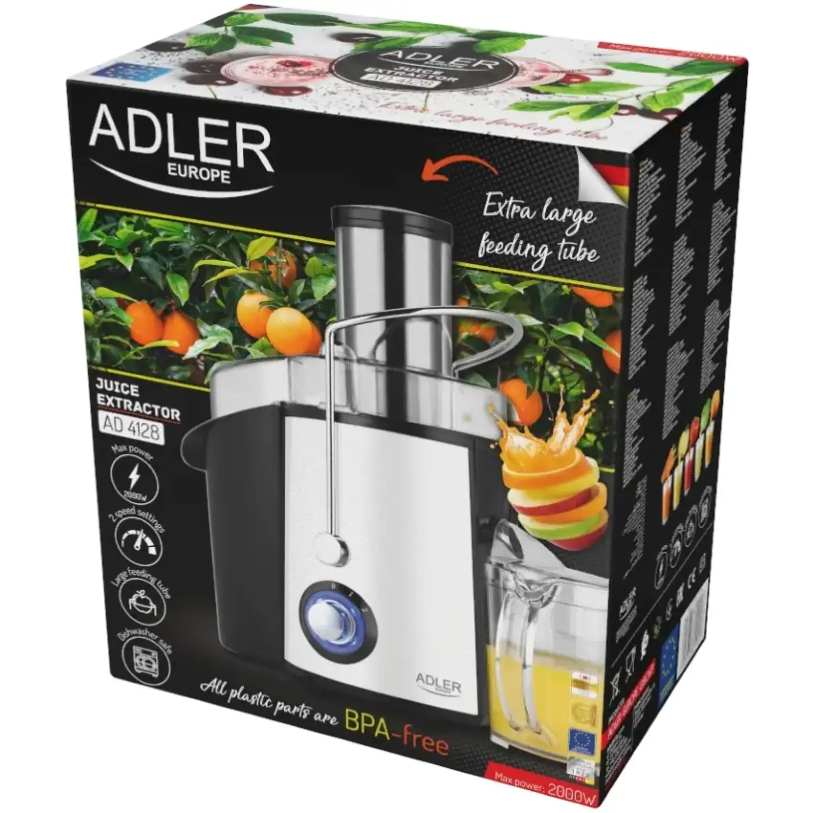 Соковитискач Adler AD 4128 black matte (AD4128) UA