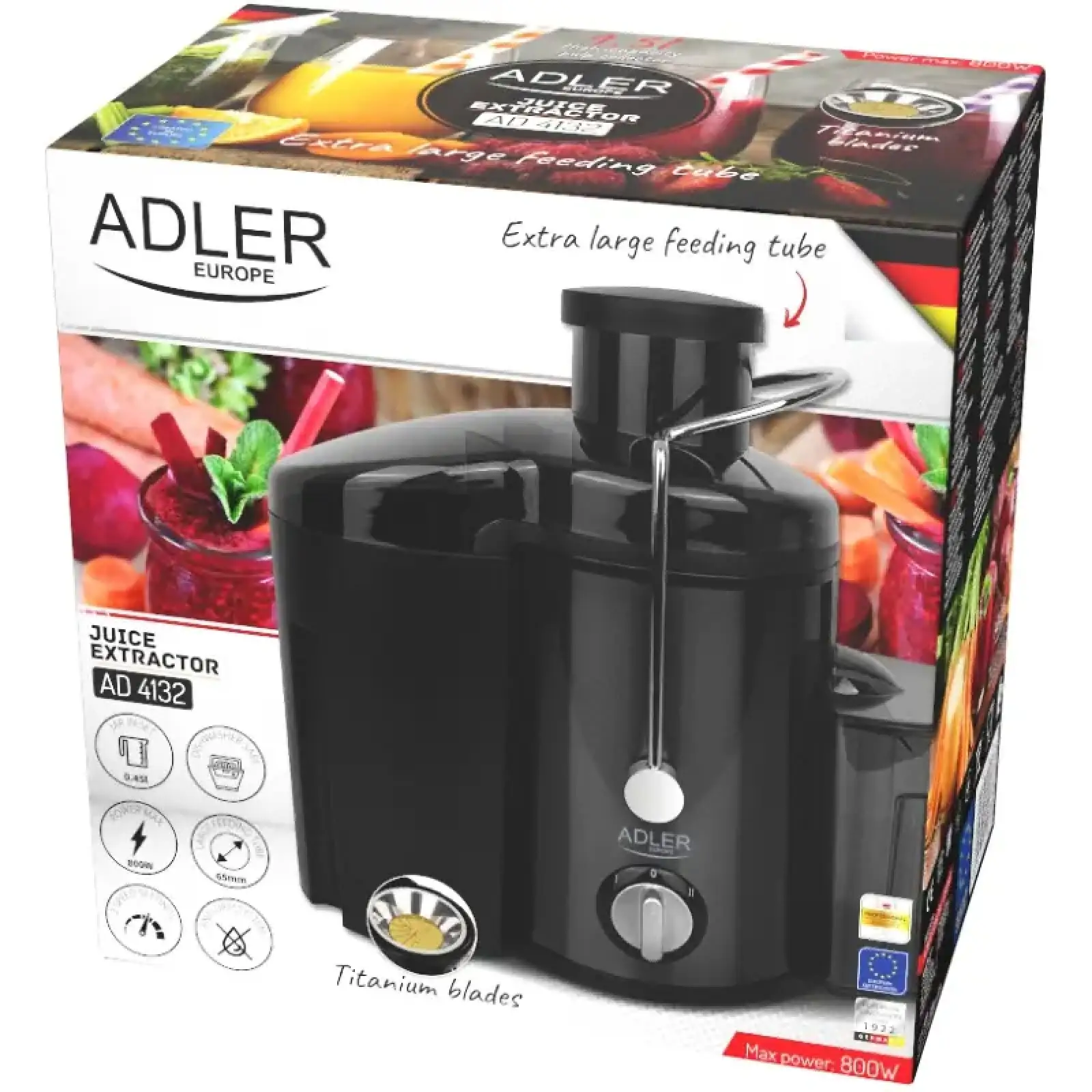 Соковыжималка Adler AD 4132 dark inox (AD4132) UA