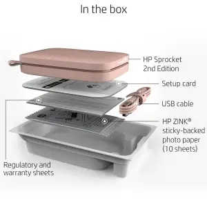 Фотопринтер портативний HP Sprocket Pink (2