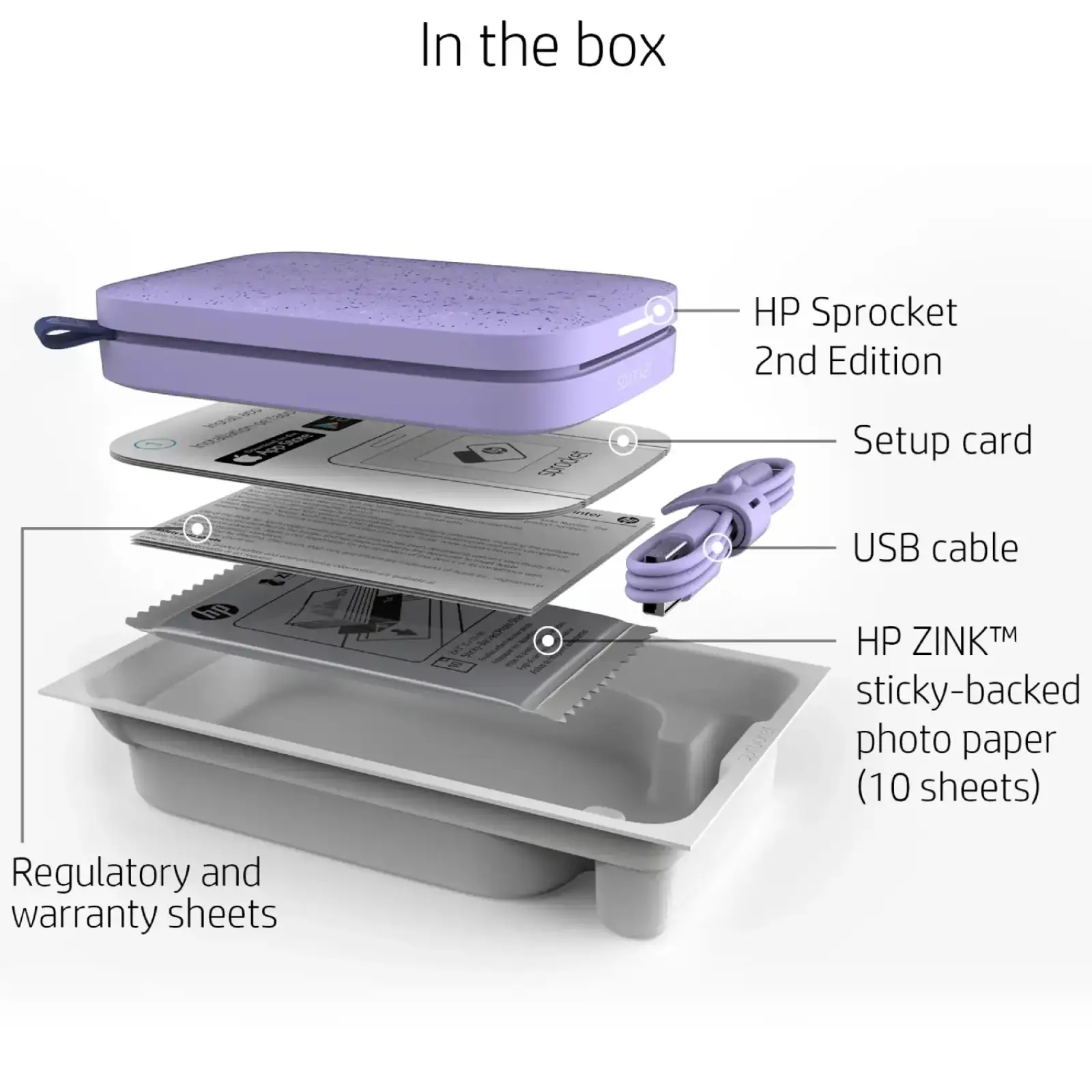 Фотопринтер портативний HP Sprocket Purple (2