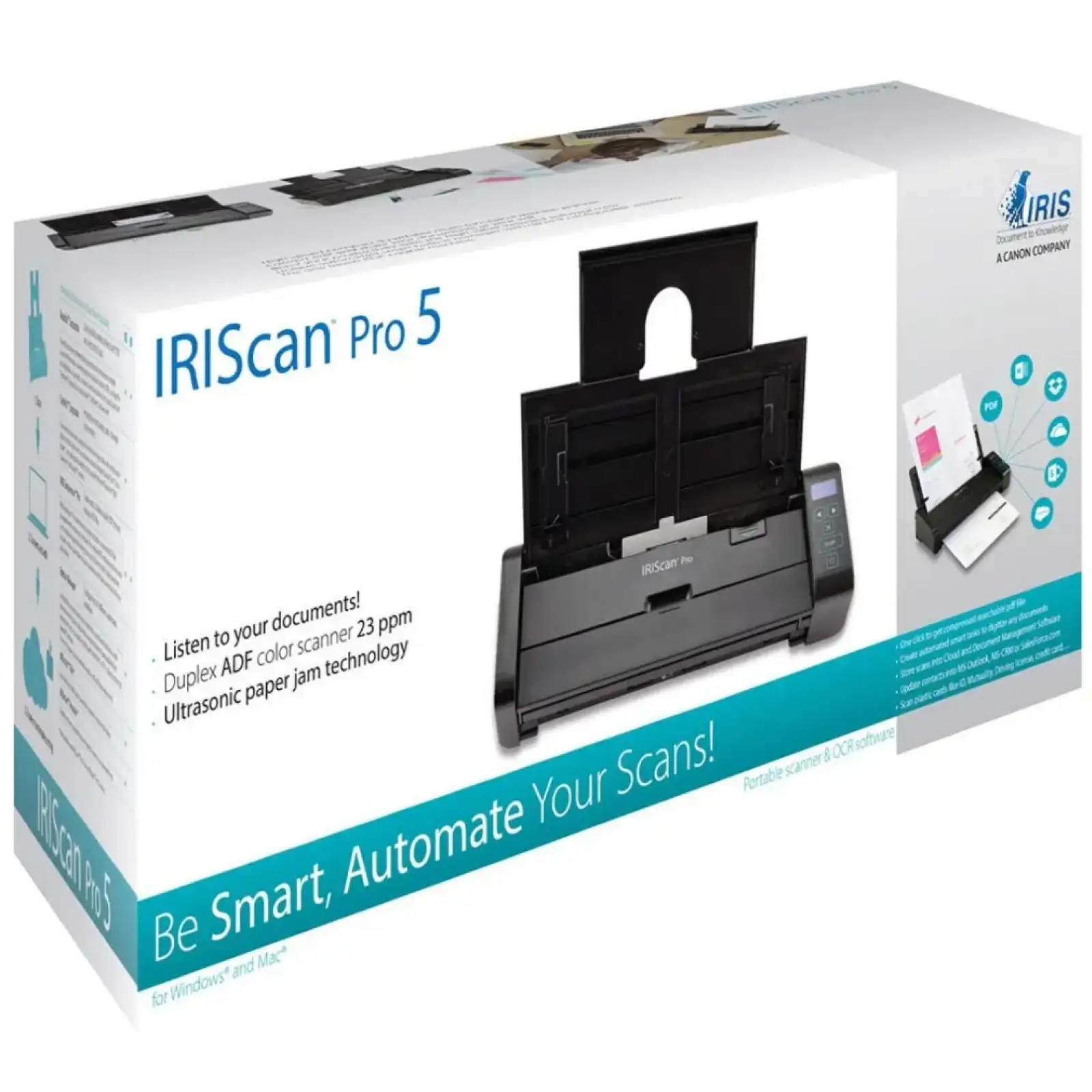 Сканер А4 Canon IRISCan Pro 5 (600x600 dpi, USB, ADF, 23 стор/хв, duplex, протяжний, чорний) (459035) UA