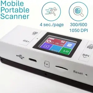 Сканер A4 Canon IRIScan Book 7 (1050dpi, USB, microSD, 15стор/хв, портативний, білий) (464669) UA