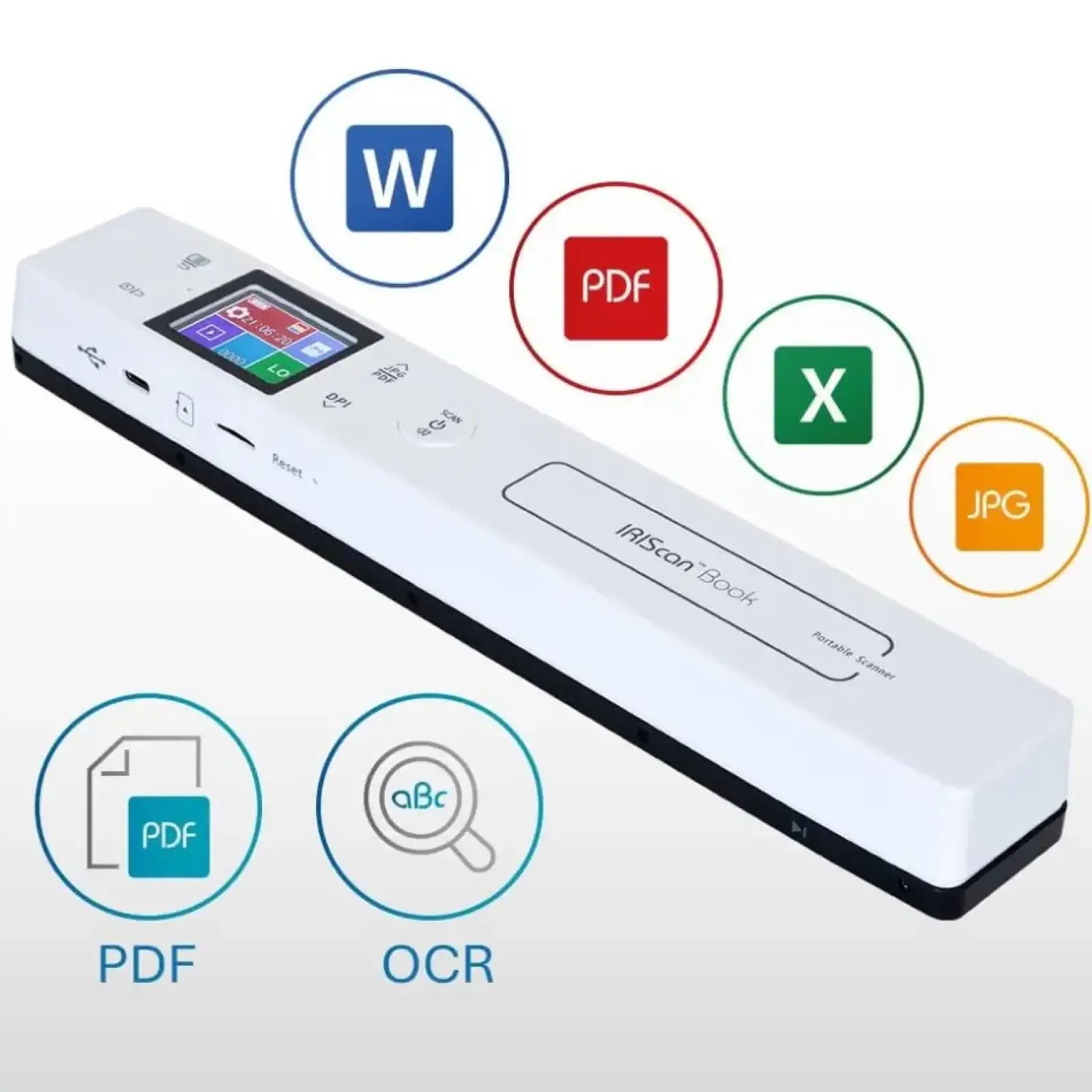 Сканер A4 Canon IRIScan Book 7 (1050dpi, USB, microSD, 15стор/хв, портативний, білий) (464669) UA