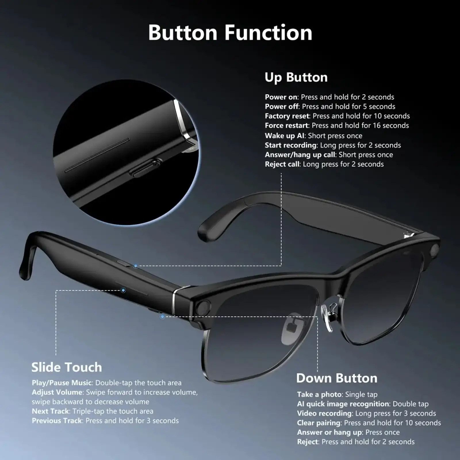 Смарт-окуляри BlackView BV200 Sunglasses (6931548328322) UA