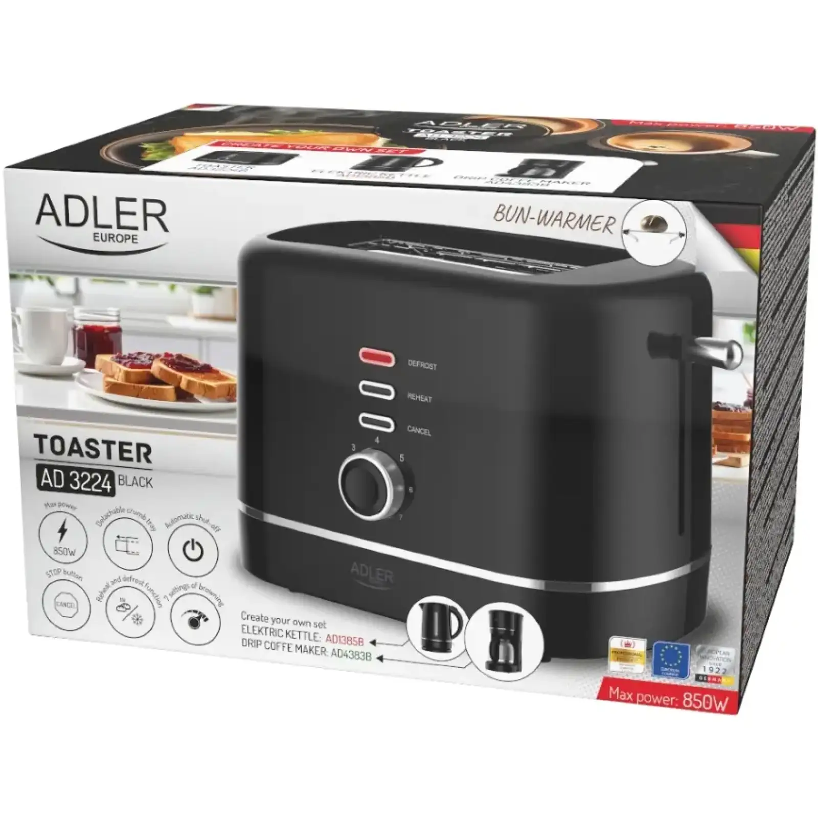 Тостер Adler AD 3224 black (AD3224B) UA