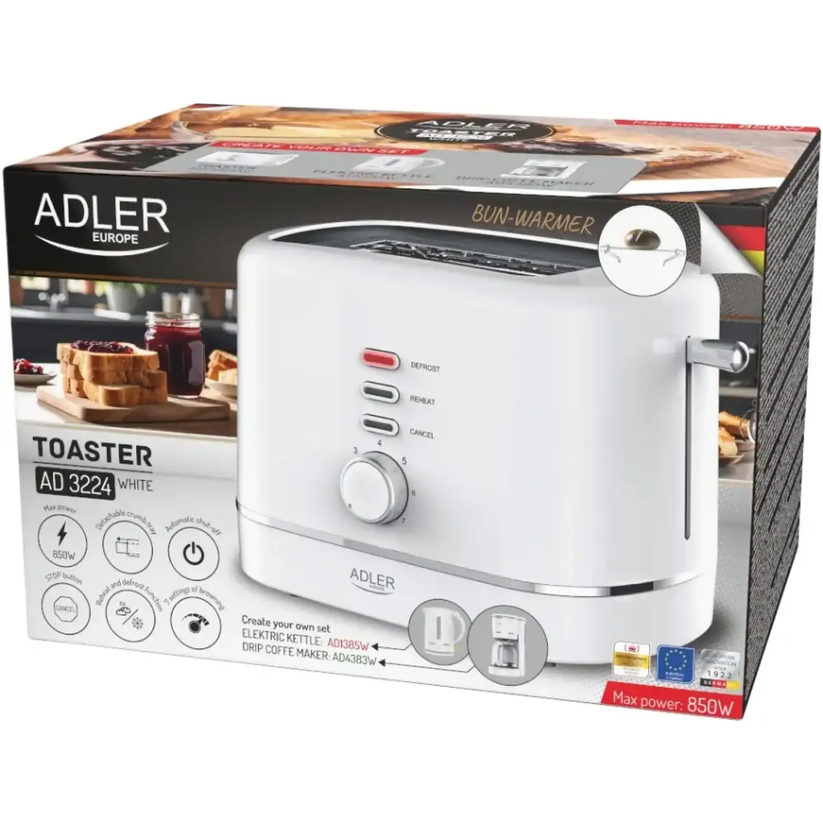 Тостер Adler AD 3224 white (AD3224W) UA