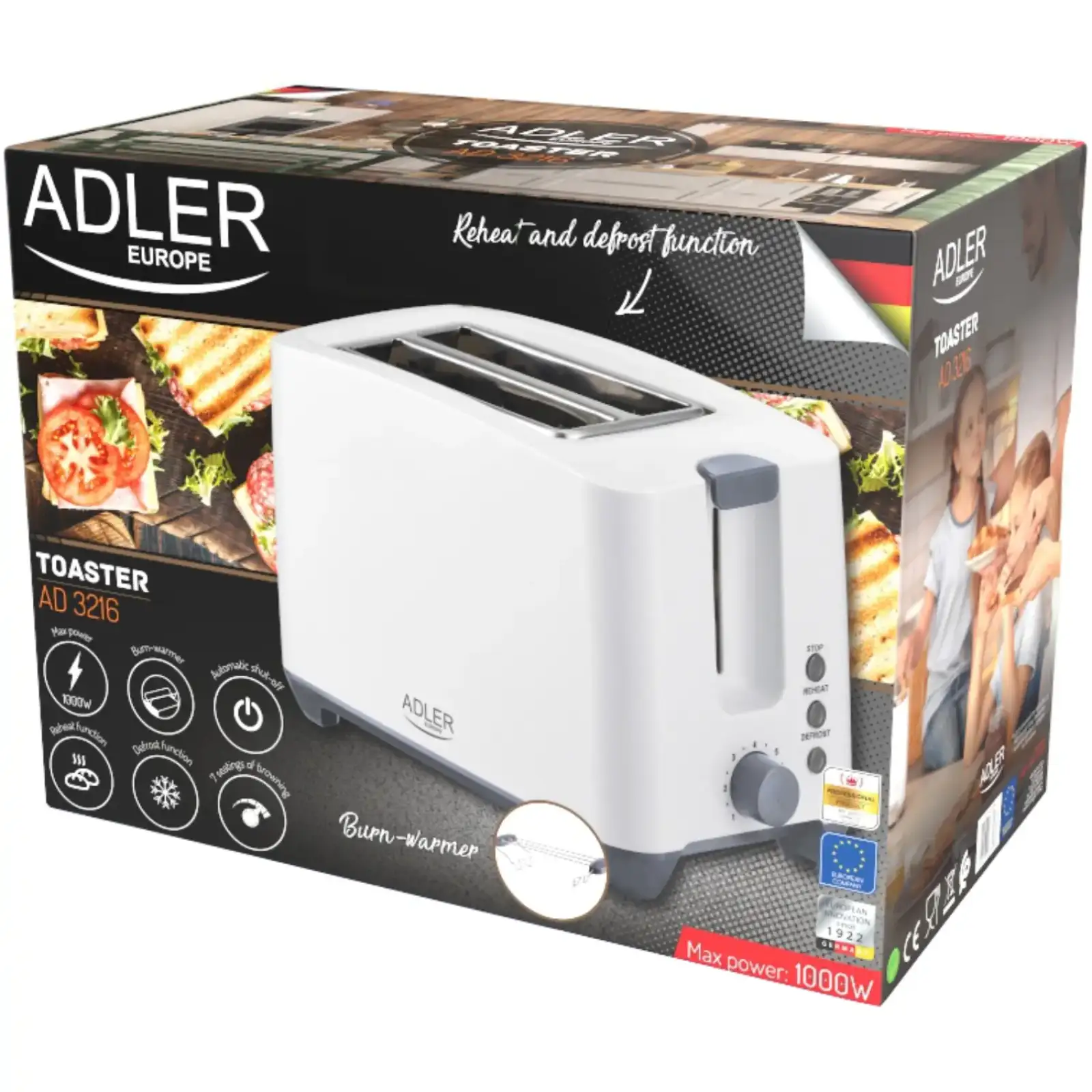 Тостер Adler AD 3216 white (AD3216) UA