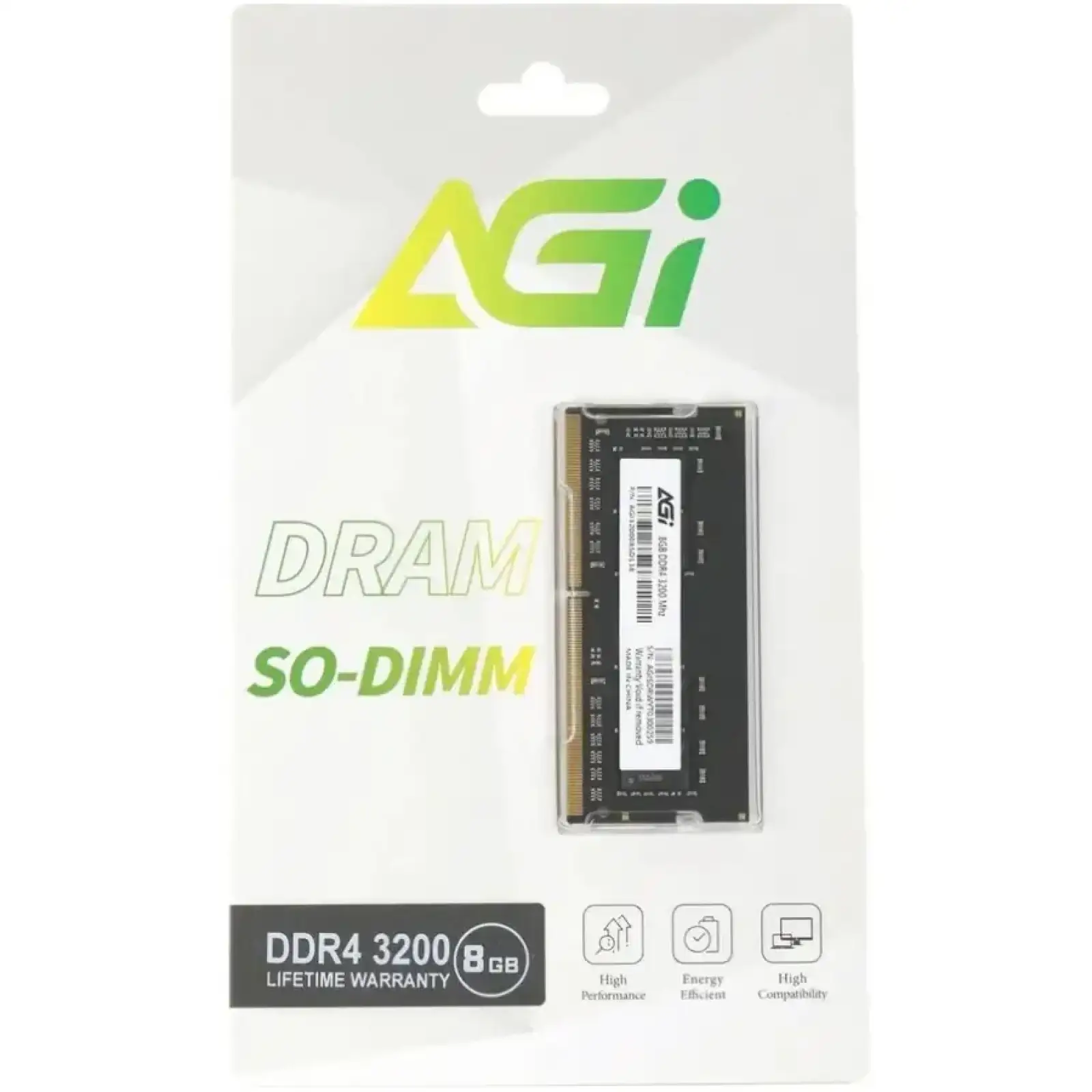 Модуль пам'яті SoDIMM 16Gb DDR4 3200 MHz AGI SD138, Retail (AGI320016SD138-ST) UA