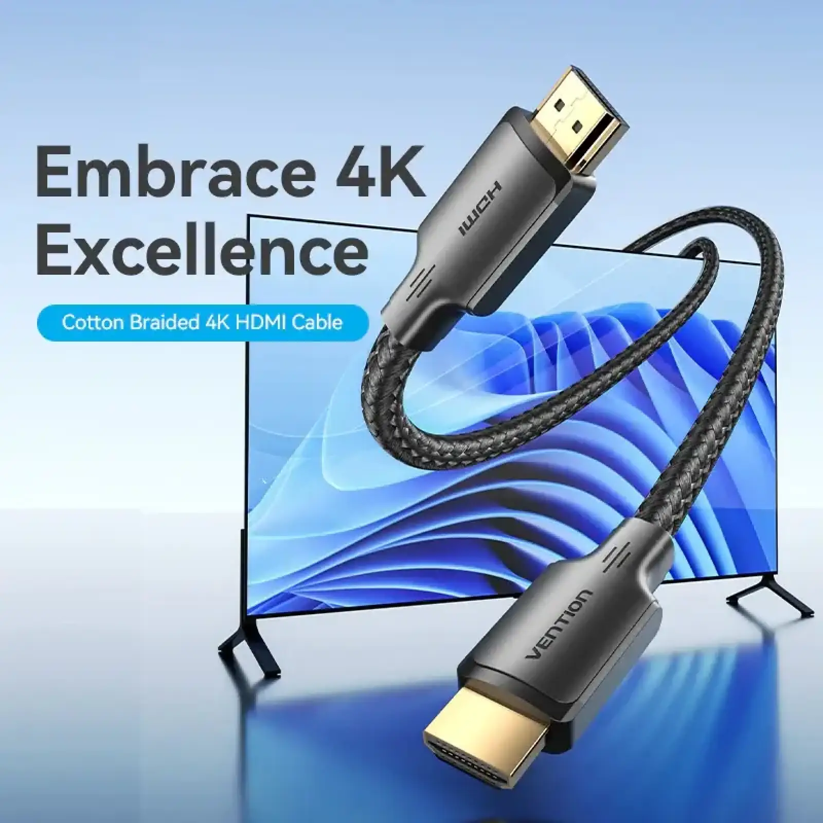 Кабель HDMI M - M, 12.0 м, V2.0 4K 30Гц обплетення Vention (ALLBM) UA