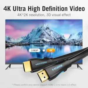 Кабель HDMI M - M, 15.0 м, V1.4, 4K 30Гц, PVC Vention (VAA-M02-B1500) UA
