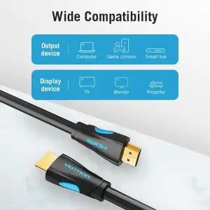Кабель HDMI M - M, 15.0 м, V1.4, 4K 30Гц, PVC Vention (VAA-M02-B1500) UA