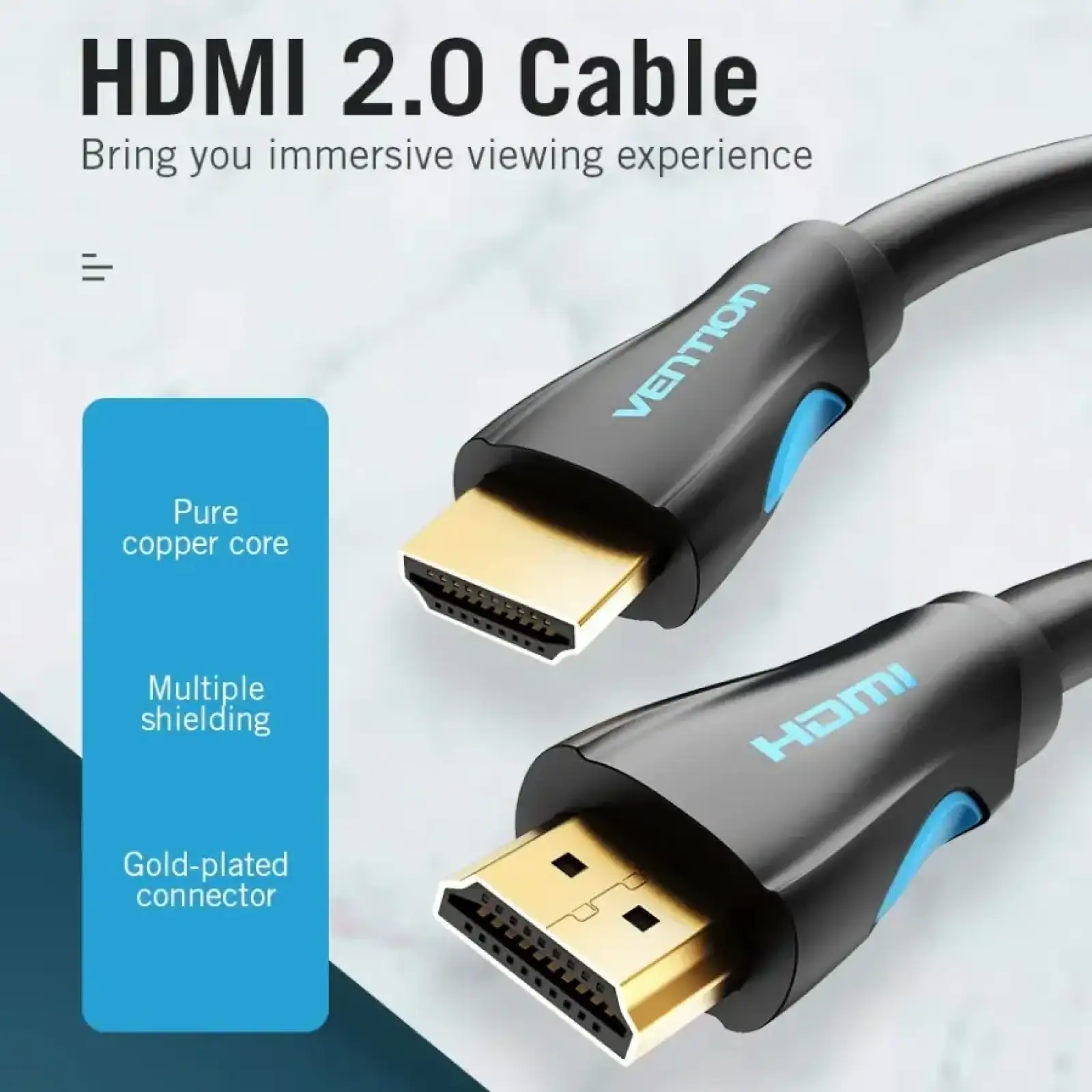 Кабель HDMI M - M, 15.0 м, V1.4, 4K 30Гц, PVC Vention (VAA-M02-B1500) UA