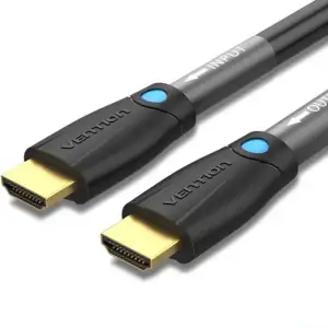 Кабель HDMI M - M, 8.0 м, V2.0, Engineering 4K 60Гц 18Gbps HD 7.1 PVC Black Vention (AAMBK) UA