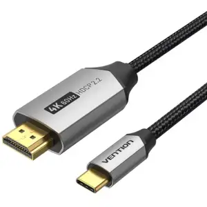 Кабель USB 3.1 Type-C M - HDMI M, 2.0m v.2.0 4K 60Hz Aluminum Alloy Type чорний Vention (CRBBH) UA