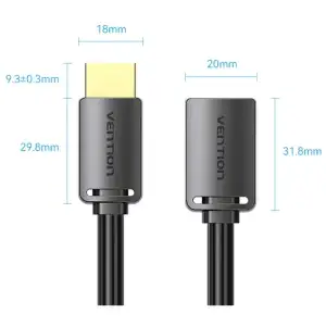 Кабель HDMI M - F (подовжувач), 5.0 м, V2.0, 4K 60Hz PVC Vention (AHCBJ) UA