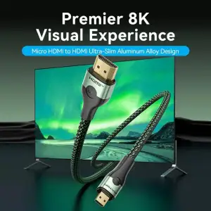 Кабель HDMI M - Micro HDMI M, 1.0 м, V2.0 8K 60Гц Aluminum Alloy Type, Green Vention (AGKGF) UA
