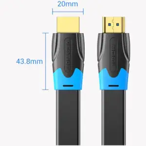 Кабель HDMI M - M, 1.5м, V2.0, 4K 60Гц, PVC Flat Design, Black, Vention (AAKBG) UA