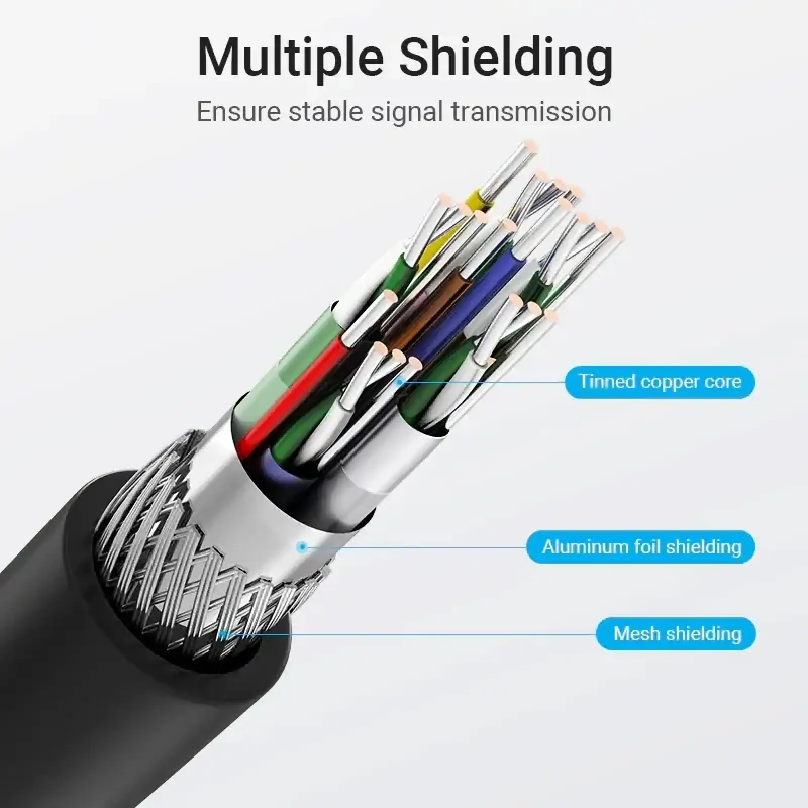 Кабель HDMI M - M, 2.0 м, V2.0, 4K 60Гц, кут 270°, PVC, чорний Vention (AAQBH) UA