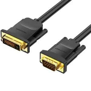 Кабель DVI M (24+1) - VGA M, 1.5 м, чорний Vention (EABBG) UA