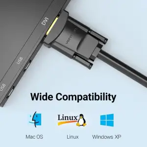 Кабель DVI M (24+1) - VGA M, 1.5 м, чорний Vention (EABBG) UA