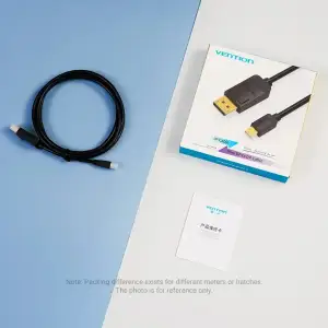 Кабель Mini DisplayPort - DisplayPort M/M 2.0м, 4K 60Hz двонаправлений, чорний, Vention (HAABH) UA