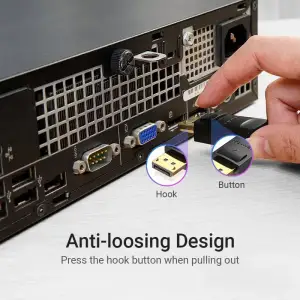 Кабель Mini DisplayPort - DisplayPort M/M 2.0м, 4K 60Hz двонаправлений, чорний, Vention (HAABH) UA