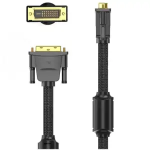 Кабель DVI-D 24M - 24M, 8.0 м, 2K 60Hz обплетення, з феритами Vention (EAEBK) UA