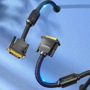 Кабель DVI-D 24M - 24M, 8.0 м, 2K 60Hz обплетення, з феритами Vention (EAEBK) UA