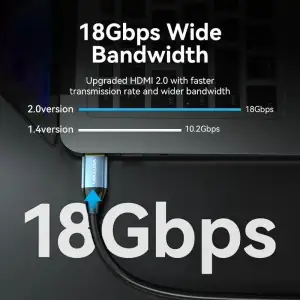 Кабель HDMI M - M, 12.0 м, V1.4, 4K 60Гц,PVC, Aluminum alloy Type синій Vention (ALHSM) UA