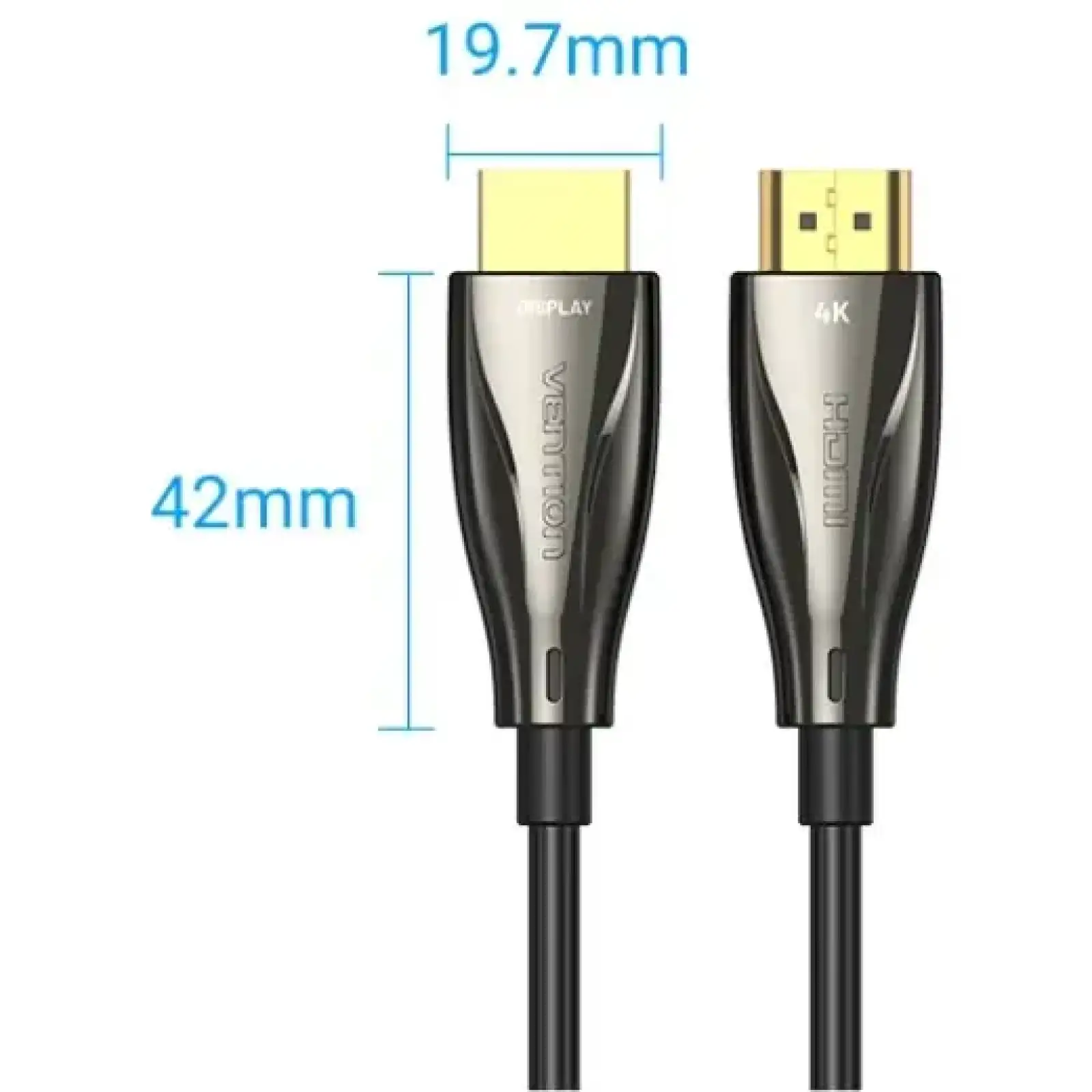 Кабель HDMI M - M, 60.0 м, V2.0, Optical 4K 60Гц zinc alloy black Vention (ALABAE) UA