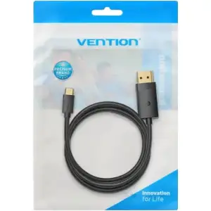 Кабель USB 3.1 Type-C M - DisplayPort M, 2.0м, v.1.2, 4K60Hz, Aluminum Alloy чорний Vention (CRJBH) UA